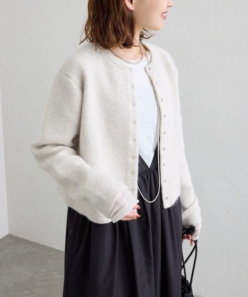 「SLOBE IENA」 ニットカーディガン FREE ピンク系その他 レディース_画像6