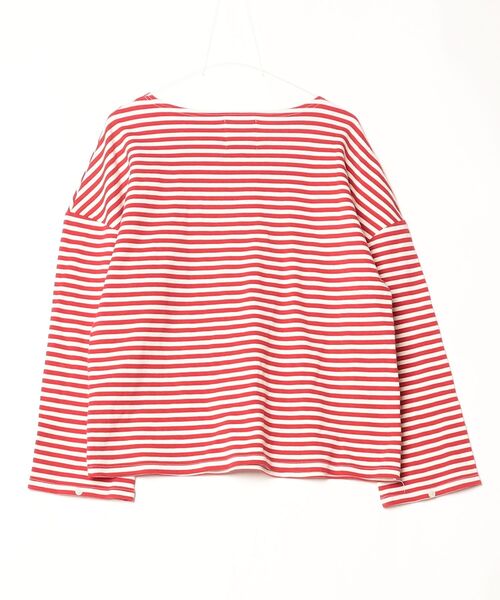 「RUBY AND YOU」 ボーダー柄長袖カットソー - レッド レディース_画像2