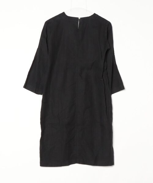 「fog linen work」 7分袖ワンピース - ブラック レディース_画像2