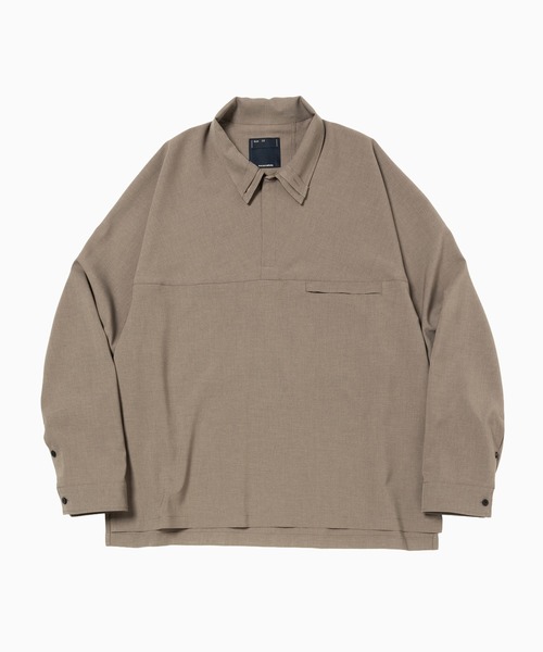 meanswhile（ミーンズワイル） シャツ Half-zip Pullover SH メンズ