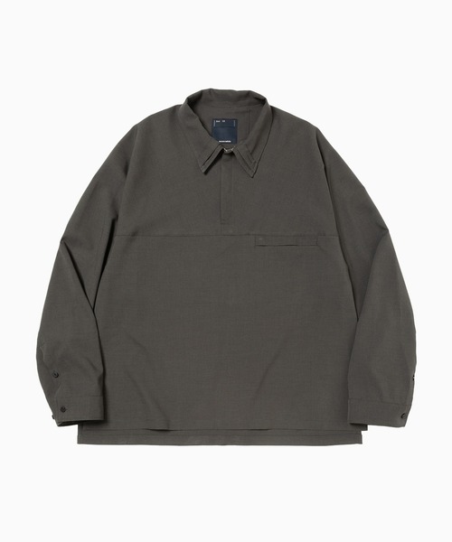 meanswhile（ミーンズワイル） シャツ Half-zip Pullover SH メンズ