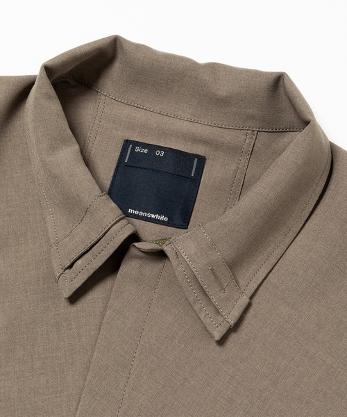 meanswhile（ミーンズワイル） シャツ Half-zip Pullover SH メンズ