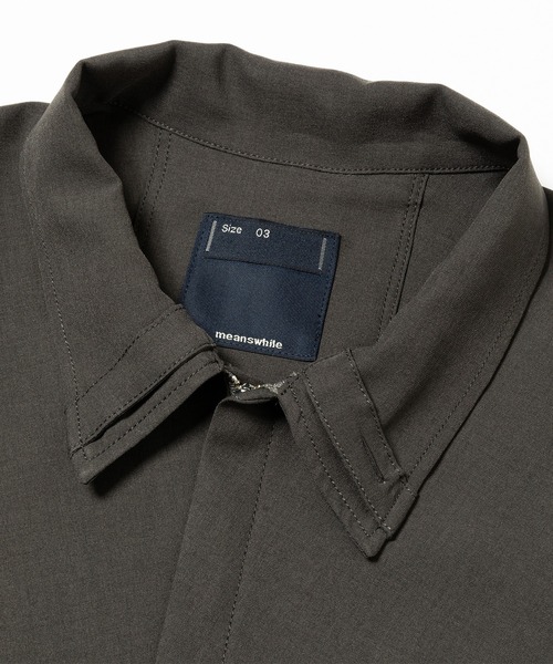 meanswhile（ミーンズワイル） シャツ Half-zip Pullover SH メンズ