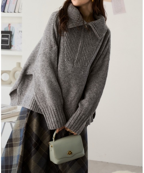 「Ada.」 長袖ニット FREE グレー レディース_画像3