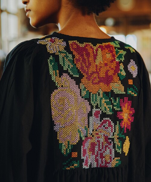 「Freada」 長袖ワンピース ONE SIZE ブラック レディース_画像3