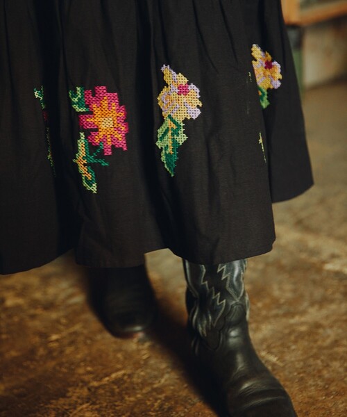 「Freada」 長袖ワンピース ONE SIZE ブラック レディース_画像4