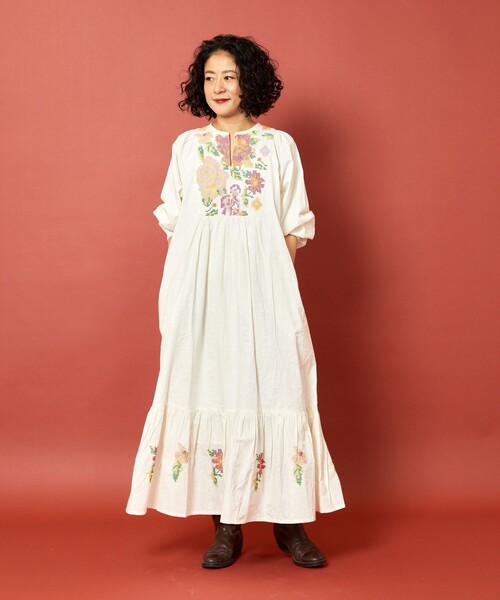 「Freada」 長袖ワンピース ONE SIZE ブラック レディース_画像5