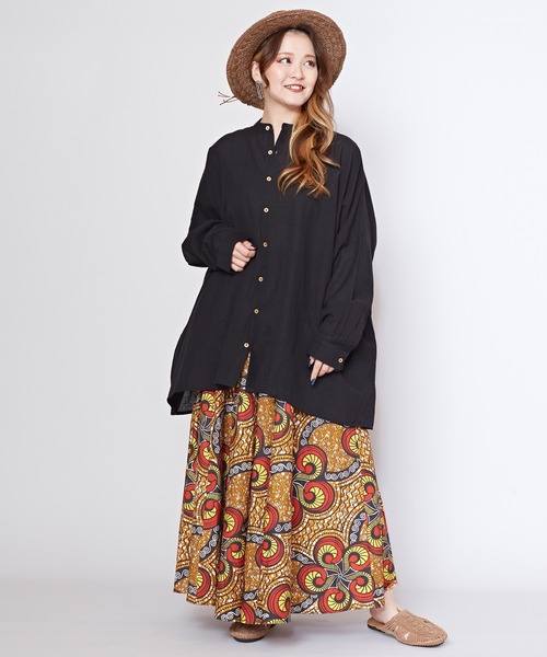 「チャイハネ」 長袖シャツ FREE ブラック メンズ_画像3