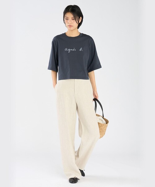tシャツ ロゴ コットン 5分袖 Tシャツ ”Yoko レディースの画像