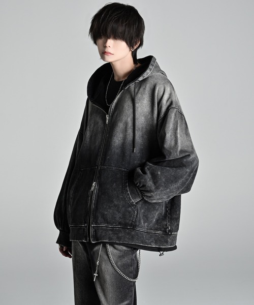 「welise」 ジップアップパーカー L グレー メンズ_画像5