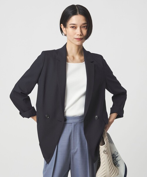 uvカット コート アウター 「size SHORTあり」ライト カチリラ ダブルジャケット レディースの画像