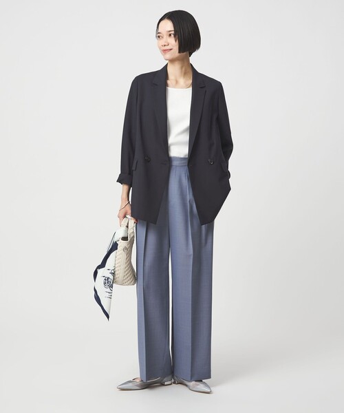 uvカット コート アウター 「size SHORTあり」ライト カチリラ ダブルジャケット レディースの画像