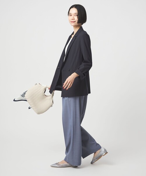 uvカット コート アウター 「size SHORTあり」ライト カチリラ ダブルジャケット レディースの画像