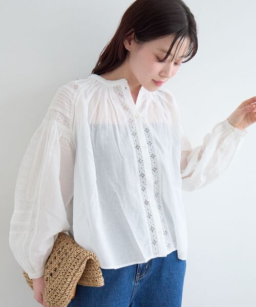 コットンレーヨンレースブラウス le.coeur blanc（ルクールブラン） ブラウス シャツ Fanakaコットン