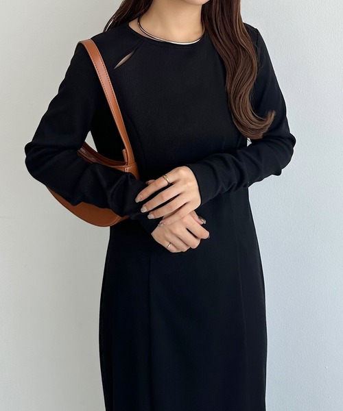 「callautia」 長袖ワンピース X-LARGE チャコール レディース_画像3