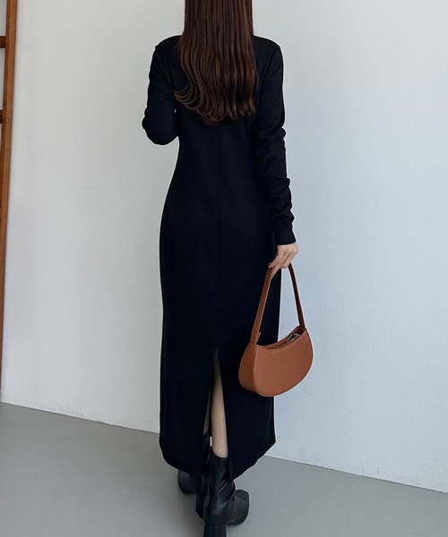 「callautia」 長袖ワンピース X-LARGE チャコール レディース_画像5