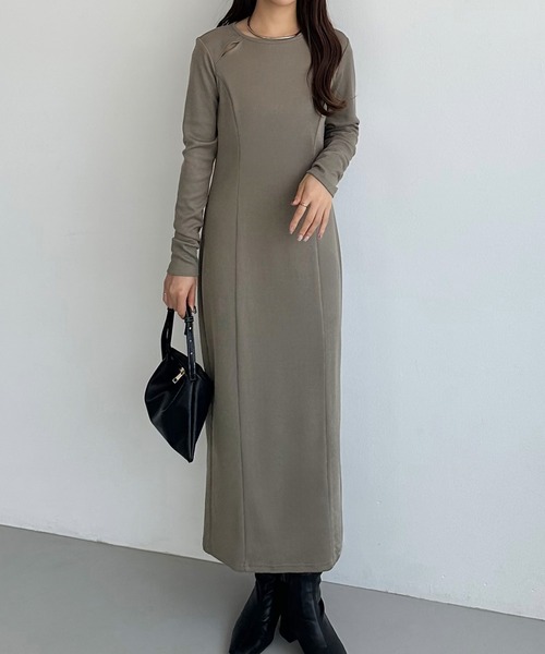 「callautia」 長袖ワンピース X-LARGE チャコール レディース_画像7