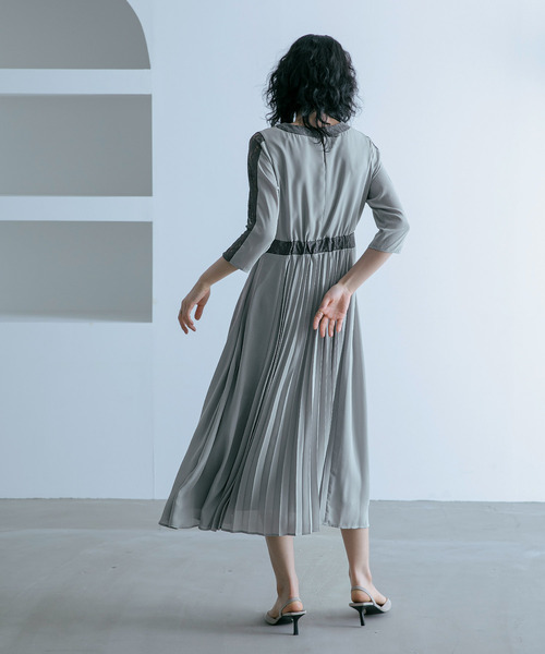 「niana」 7分袖ワンピース M グレー レディースの画像