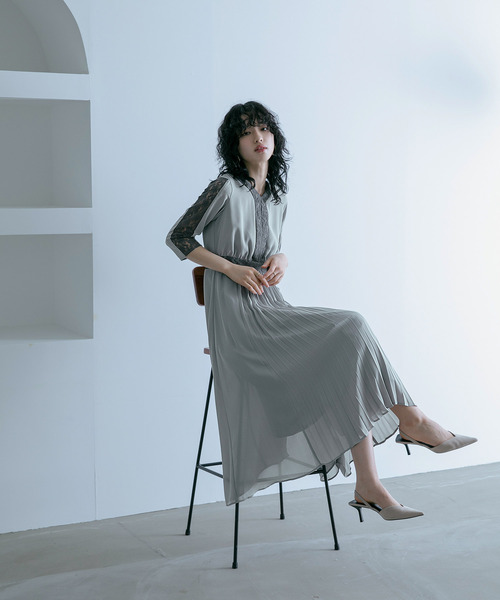 「niana」 7分袖ワンピース M グレー レディースの画像