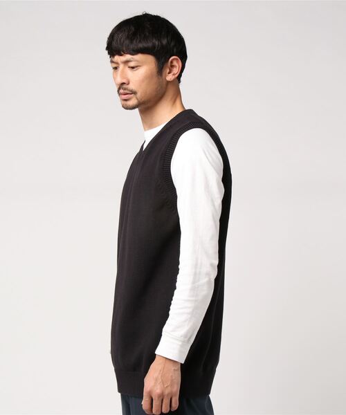 「Steven Alan」 ニットベスト SMALL ダークブラウン メンズ_画像3