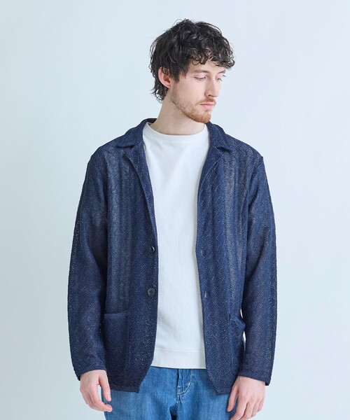 編み込みニットMEN'SBIGI MEN'S BIGI（メンズビギ） カーディガン 変形アーガイルシアーニット