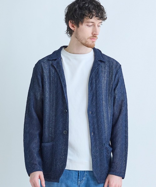 MEN'S BIGI（メンズビギ） カーディガン 変形アーガイルシアーニット