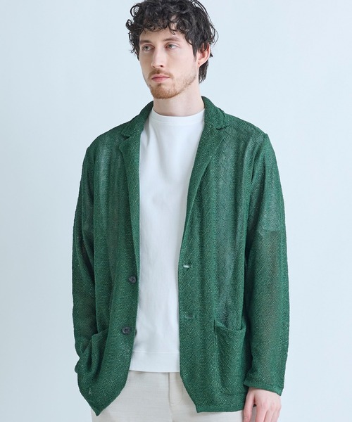 MEN'S BIGI（メンズビギ） カーディガン 変形アーガイルシアーニット