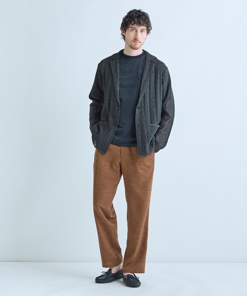 Yamamomo　　Haat 変形　カーディガン　ジャケット MEN'S BIGI（メンズビギ） カーディガン 変形アーガイルシアーニット