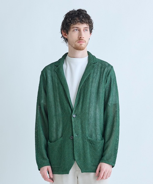 MEN'S BIGI（メンズビギ） カーディガン 変形アーガイルシアーニット