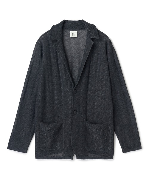 Yamamomo　　Haat 変形　カーディガン　ジャケット MEN'S BIGI（メンズビギ） カーディガン 変形アーガイルシアーニット