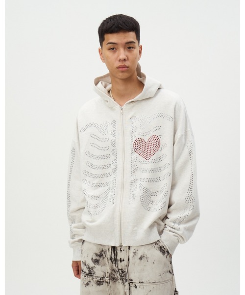 DISCOVERED（ディスカバード） パーカー HOTFIX BONE＆HEART PARKA