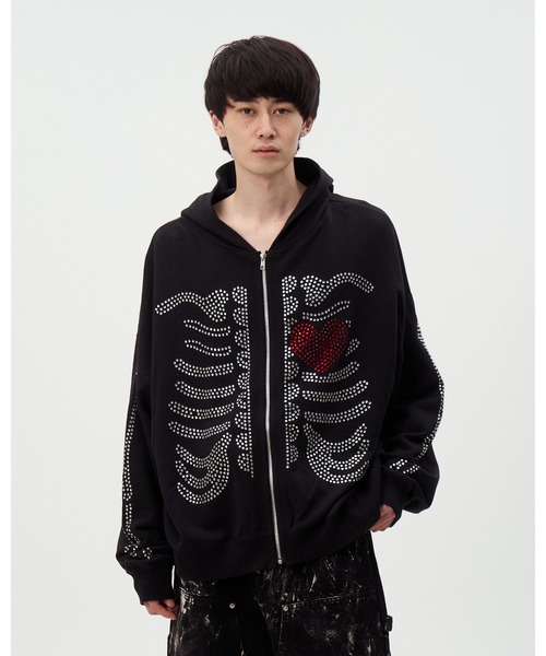 DISCOVERED（ディスカバード） パーカー HOTFIX BONE＆HEART PARKA