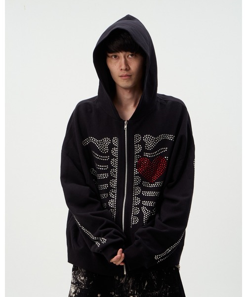 DISCOVERED（ディスカバード） パーカー HOTFIX BONE＆HEART PARKA