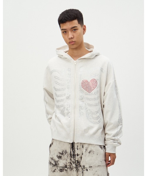 DISCOVERED（ディスカバード） パーカー HOTFIX BONE＆HEART PARKA