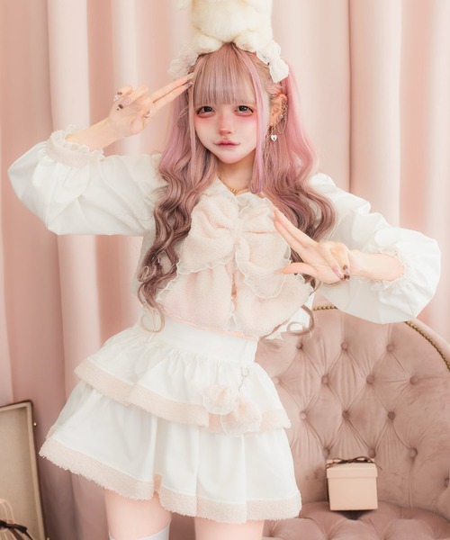 nyanMe ブラウス シャツ もこもこかわいいせっとあっぷ レディース