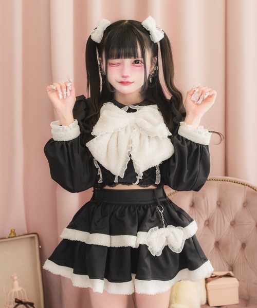 nyanMe ブラウス シャツ もこもこかわいいせっとあっぷ レディース