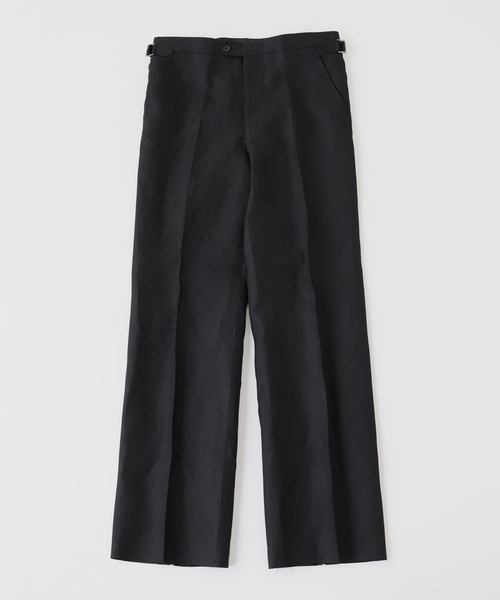 スラックス HUSBANDS（ハズバンズ） WIDE TROUSERS IN LINEN メンズ レディース