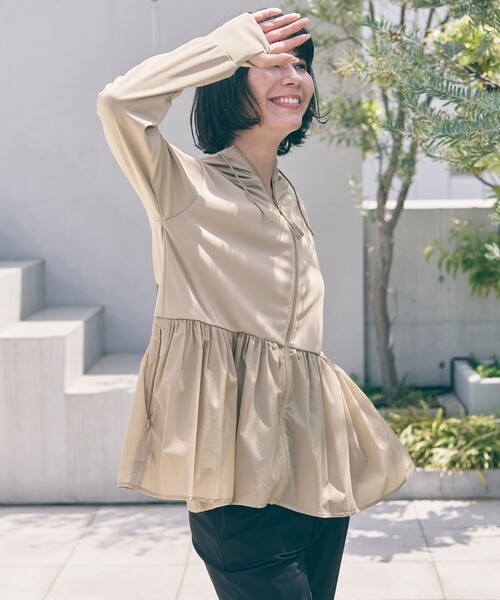ラッシュガード 「VERY掲載」ラッシュガード ペプラムフーディ レディースの画像