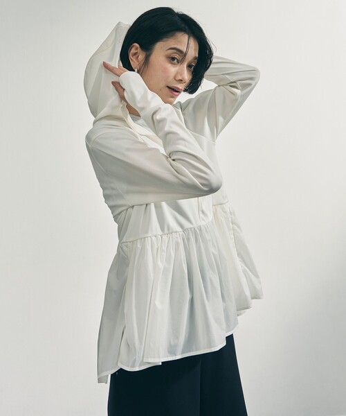 ラッシュガード 「VERY掲載」ラッシュガード ペプラムフーディ レディースの画像
