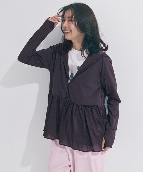 ラッシュガード 「VERY掲載」ラッシュガード ペプラムフーディ レディースの画像
