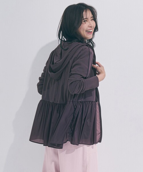 ラッシュガード 「VERY掲載」ラッシュガード ペプラムフーディ レディースの画像
