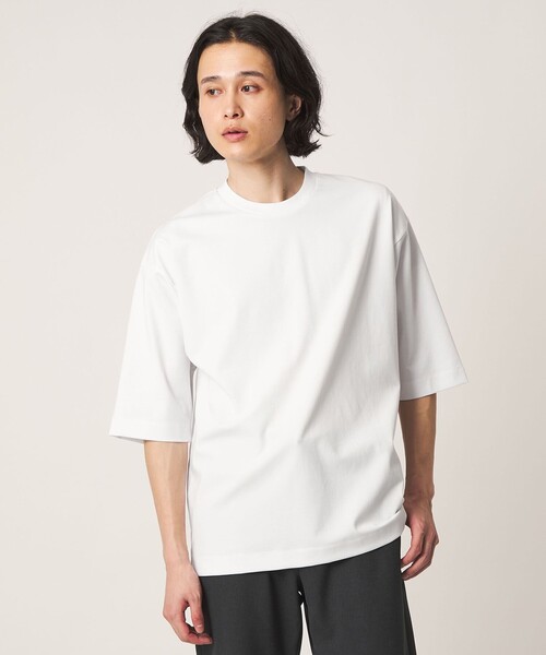 センソユニコ io comme io 半袖カットソー ホワイト Tシャツ 5分袖 A DAY IN THE LIFE tシャツ クリア ポンチ リラックス 5分袖