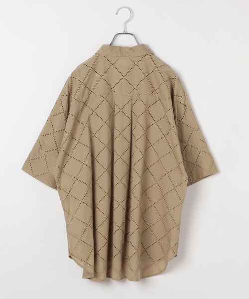 ブラウス シャツ ハーフスリーブ刺繍シャツチュニック　664007 レディースの画像