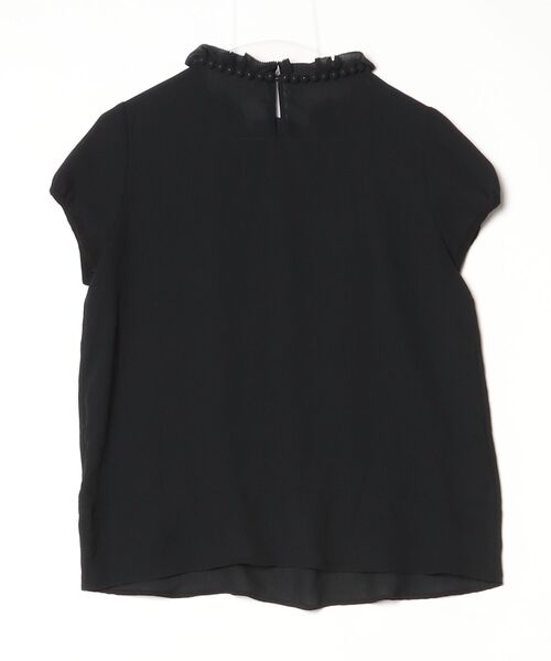「LANVIN en Bleu」 半袖ブラウス 38 ブラック レディース_画像2