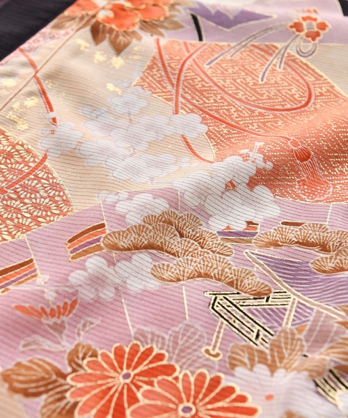 コート アウター 着物リメイク maison utatane アウター 透霞の金舞 レディースの画像