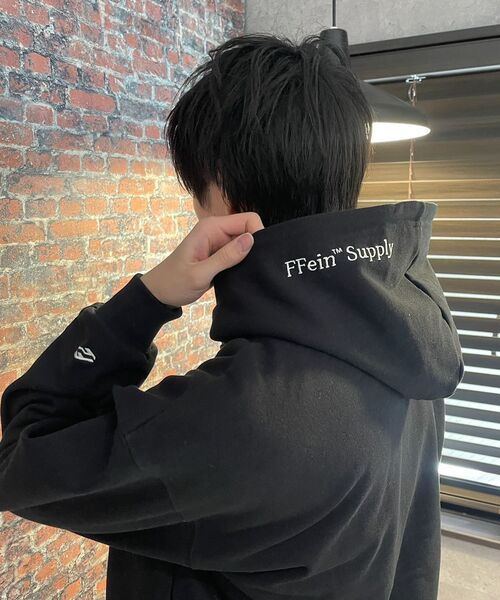 「FFEIN」 ジップアップパーカー LARGE アッシュグレー メンズ_画像4