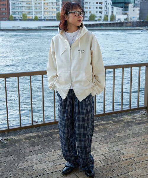 「FFEIN」 ジップアップパーカー LARGE アッシュグレー メンズ_画像8