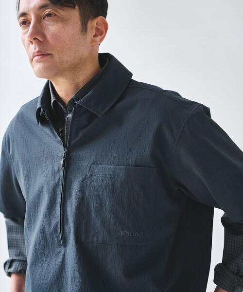 Marmot（マーモット） シャツ 「別注」「Marmot」ハーフジップ 半袖