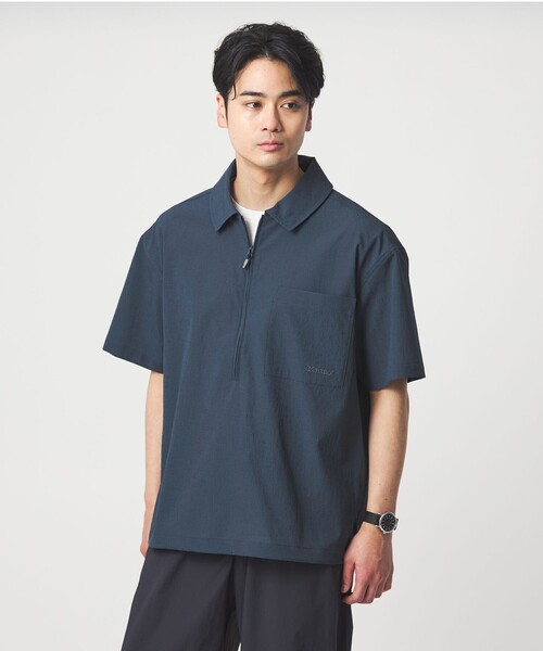 Marmot（マーモット） シャツ 半袖 「別注」「Marmot」ハーフジップ