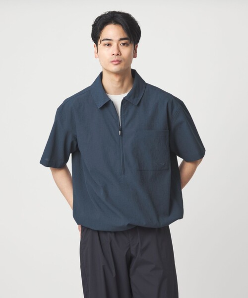 Marmot（マーモット） シャツ 半袖 「別注」「Marmot」ハーフジップ